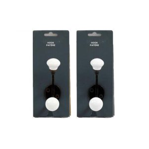 Κρεμάστρα μεταλ.μαύρη/λευκό τελείωμα βιδωτή 17x7x7CM 014.HH5985