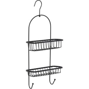 Κρεμάστρα ντουζ μεταλ.μαύρη 2ράφια 22.5x10x55cm 06.9182108