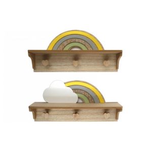 Κρεμάστρα τοίχου ξύλινη ουράνιο τόξο 39.5X9.3X23CM 014.BB0417