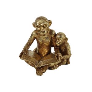 Μαιμούδες με βιβλιο κεραμ.χρυσό 20εκ. 013.783517