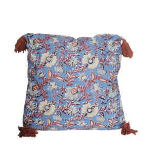 Μαξιλάρι βαμβ. μπλε με λουλουδια 45Χ45cm 00.02.23168