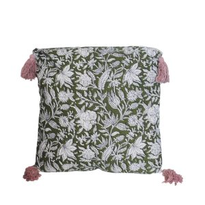 Μαξιλάρι βαμβ. Πράσινο με φύλλα 45Χ45cm 00.02.23166