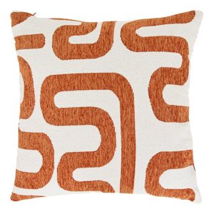 Μαξιλάρι Jacquard πορτοκαλί λευκό 40x40cm 07.204484F