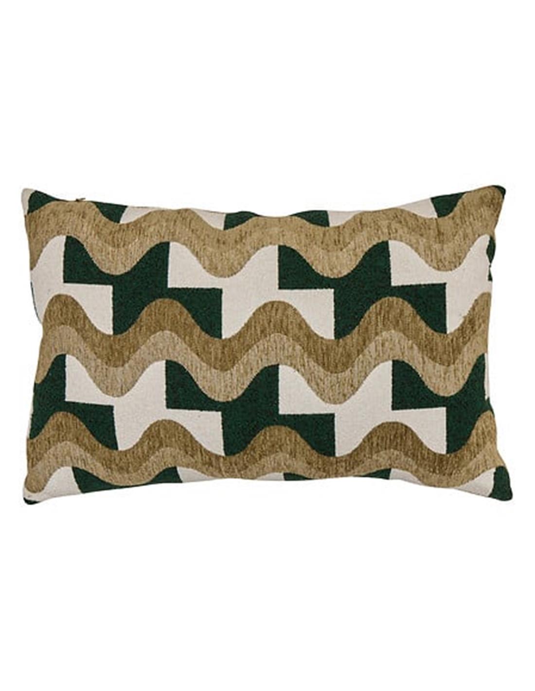 Μαξιλάρι Jacquard χακί λευκό 38x58cm 07.212431B