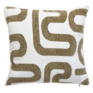 Μαξιλάρι Jacquard χακί λευκό 40x40cm 07.204484B