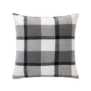 Μαξιλάρι καρό tartan/sherpa ανθρακί 45x45cm 027.1612860