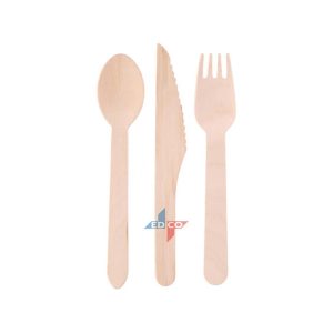 Μαχαιρι πηρούνιι κουτάλι ξύλινο s/3 03.06169