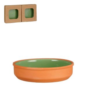 Μπωλ κεραμ.πορτοκαλί πράσινη επίστρωση Φ16CM σ/2 02.1153276