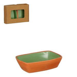 Μπωλ κεραμ.πορτοκαλί πράσινη επίστρωση13Χ9CM σ/2 02.1153280