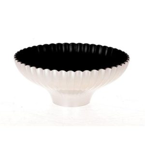 Μπωλ μελαμ.με πόδι ασημι Φ24Η10cm 012.862470225