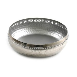 Μπωλ μεταλ.ασημί σφυρίλατο 35Χ27 014.OR2233