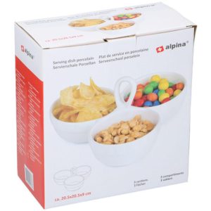 Μπωλάκια σερβ.πορσ.λευκή 3θέσεων 20