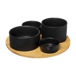 Μπωλάκια σερβ.σε βάση ξύλινη 07.176917