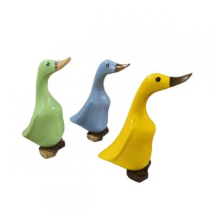 Πάπιες διακοσμ. /Bamboo&teak wood  3χρώματα 15x10x24cm 031.301887