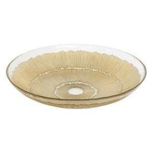 Πιατέλα "Celeste" γυάλινη χρυσή 30x6cm 07.203436