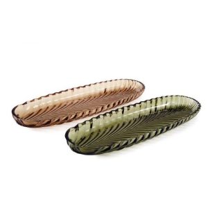 Πιατέλα γυάλινη οβάλ 2χρώμ.39.5x13x3cm 014.OR7780