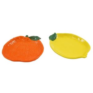 Πιατέλα λεμόνι/πορτοκάλι 2σχέδια 24X17X3.5cm/20x20.5x3cm 014.OR7797