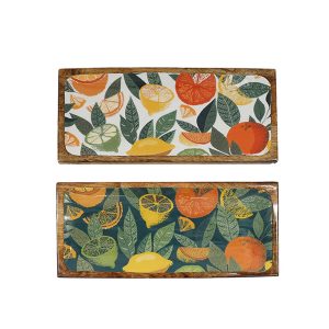 Πιατέλα mango enamel Λεμόνια/2σχέδια 40x19cm 014.KG3679