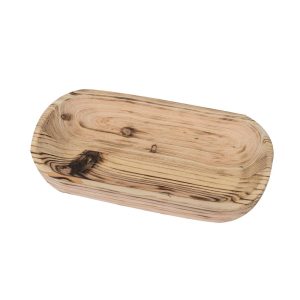 Πιατέλα σερβ.paulownia burned/οβάλ φυσικό 45Χ20Χ5cm 00.07.75225