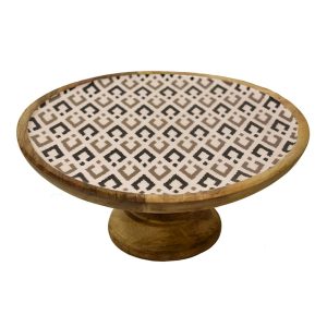 Πιατέλα σερβ.με πόδι  mango enamel patch μαύρο Φ30Χ13 00.07.7472B