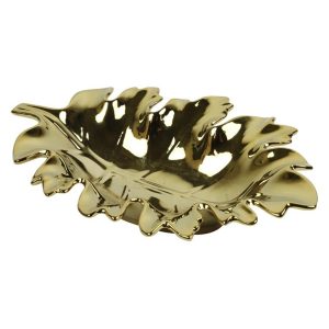 Πιατέλα χρυσή σχ.φύλλο 30x21Χ6cm 013.809801