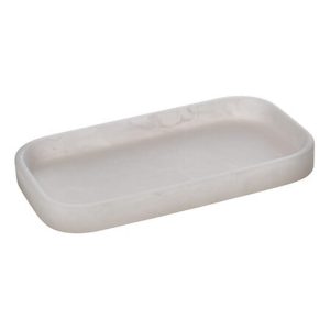 Πιάτο μπάνιου marble εκρού polyresin 20