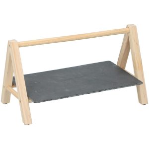 Πιάτο σχιστόλιθος σε ξυλινη βάση 28Χ15 03.17393