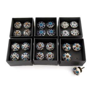 Πόμολα blue floral 6χρώματα σ/4 014.HH5738