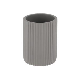Ποτήρι μπάνιου polyresin γκρι stripes 7x9.5cm 06.61103180