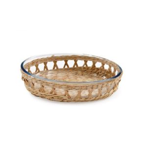 Πυρέξ με ψάθινη βάση 26X18X6 014.KG3444