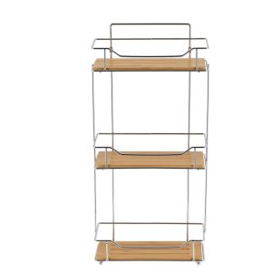 Ραφιέρα μπάνιου Χ3 χρωμιο/bamboo 27Χ12Χ57 06.9163195