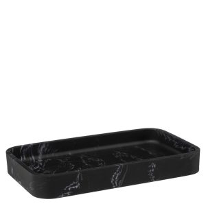 Πιάτο / σαπουνοθηκη polyresin marble μαύρη 19