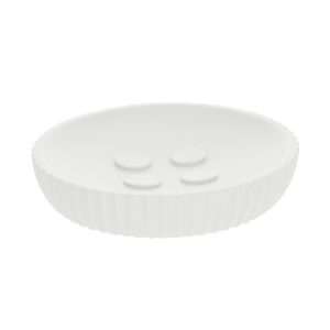 Σαπουνοθήκη polyresin λευκή ριγέ 11x2.4cm 06.64103100