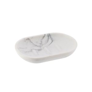Σαπουνοθήκη polyresin marble λευκή 06.64122602
