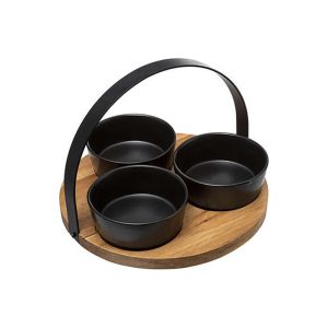 Σετ ορεκτικών Χ3μπωλ σε ξύλινη βάση 07.176922