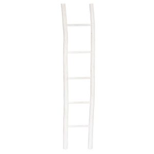 Σκάλα ξύλινη λευκή 38x6x180cm 07.182345