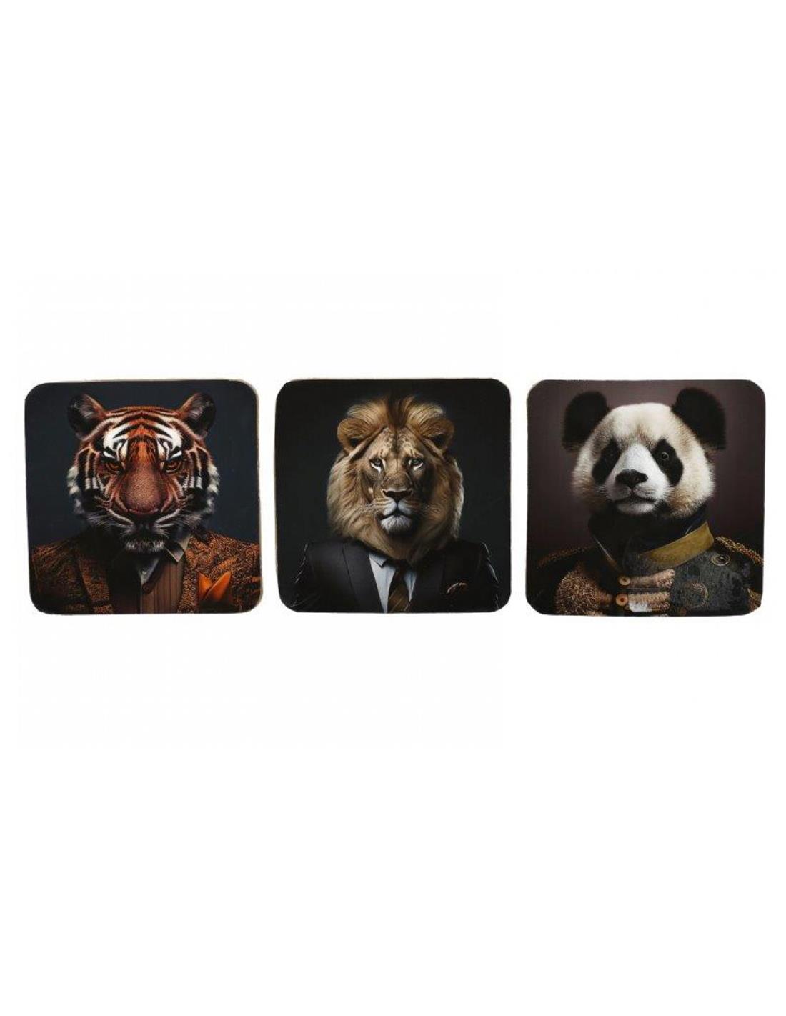 Σουβέρ "JUNGLE ANIMAL" set 6τμχ 10x10cm 014.KG3417
