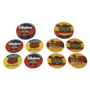 Σουβέρ σε μεταλ.κουτί "TOMATO/CHILLI s/4 10x2