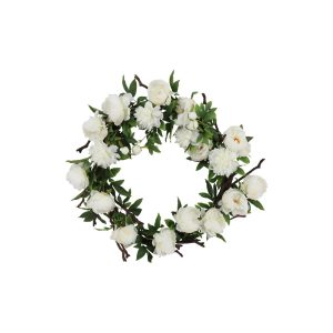 Στεφάνι με παιώνιες λευκές  70εκ. 013.821274