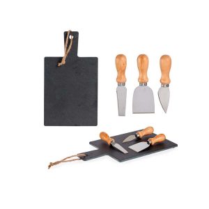 Σχιστόλιθος με 3 μαχαίρια τυριού 30x17cm 029.87378