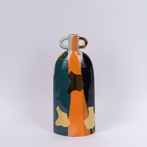 ΒΑΖΟ ΚΕΡΑΜΙΚΟ TEΡΡΑΚΟΤΤΑ - ΠΡΑΣΙΝΟ - ΧΡΥΣΟ 15.5x9.5x36.5cm