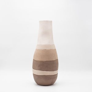 ΒΑΖΟ ΚΕΡΑΜΙΚΟ ΕΚΡΟΥ-ΜΠΕΖ-ΚΑΦΕ 18x18x44.5cm