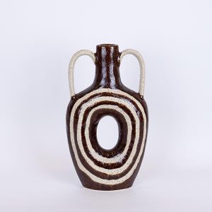 ΒΑΖΟ ΚΕΡΑΜΙΚΟ ΚΑΦΕ - ΜΠΕΖ 21.8x7.5x39cm