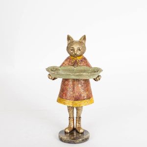 ΓΑΤΑ ΠΟΛΥΡΕΖΙΝ ΚΟΚΚΙΝΟ ΦΟΥΣΤΑΝΙ 14.5x14.5x27cm