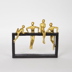 ΔΙΑΚΟΣΜΗΤΙΚΟ ΓΛΥΠΤΟ ΑΝΘΡΩΠΟΙ ΣΕ ΠΛΑΙΣΙΟ ΜΑΥΡΟ-ΧΡΥΣΟ 9.5x9.5x30.5cm