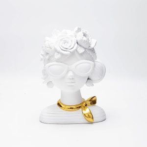 ΔΙΑΚΟΣΜΗΤΙΚΟ ΓΥΝΑΙΚΑ ΠΟΛΥΡΕΖΙΝ ΛΕΥΚΟ-ΧΡΥΣΟ 14x10x20cm