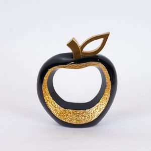 ΔΙΑΚΟΣΜΗΤΙΚΟ ΜΗΛΟ ΠΟΛΥΡΕΖΙΝ ΜΑΥΡΟ - ΧΡΥΣΟ 16.8x6.4x19.9cm
