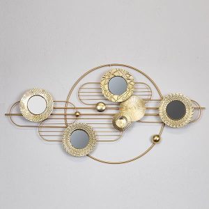 ΔΙΑΚΟΣΜΗΤΙΚΟ ΤΟΙΧΟΥ ΚΥΚΛΟΙ ΜΕΤΑΛΛΙΚΟ ΧΡΥΣΟ 117.5x7.5x58cm