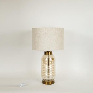 ΕΠΙΤΡΑΠΕΖΙΟ ΦΩΤΙΣΤΙΚΟ ΜΕ ΕΚΡΟΥ ΛΙΝΟ ΚΑΠΕΛΟ ΜΕΤΑΛΛΙΚΟ - ΓΥΑΛΙΝΟ ΧΡΥΣΟ 30x52cm