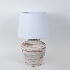 ΕΠΙΤΡΑΠΕΖΙΟ ΦΩΤΙΣΤΙΚΟ ΜΕ ΛΕΥΚΟ ΚΑΠΕΛΟ ΚΕΡΑΜΙΚΟ ΜΠΕΖ - ΛΕΥΚΟ 25x25x56cm